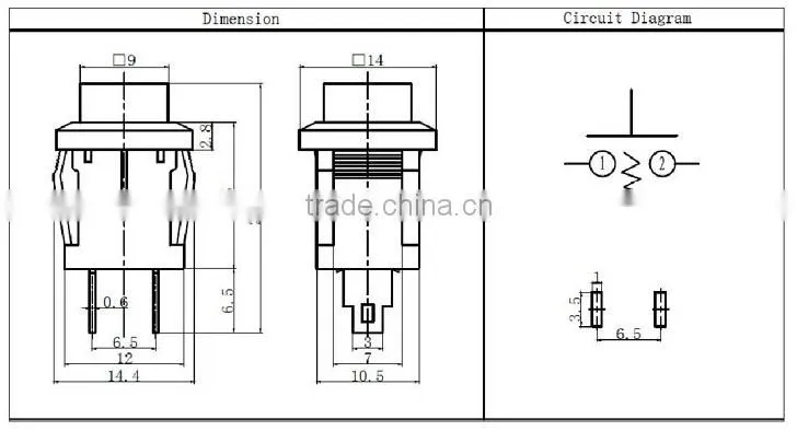 PBS05-01 Square Pushbutton switch