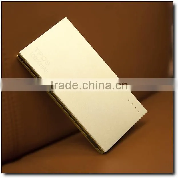 Ultra Thin Metal 5000mah Compact Power Bank Built-in micro USB Cable