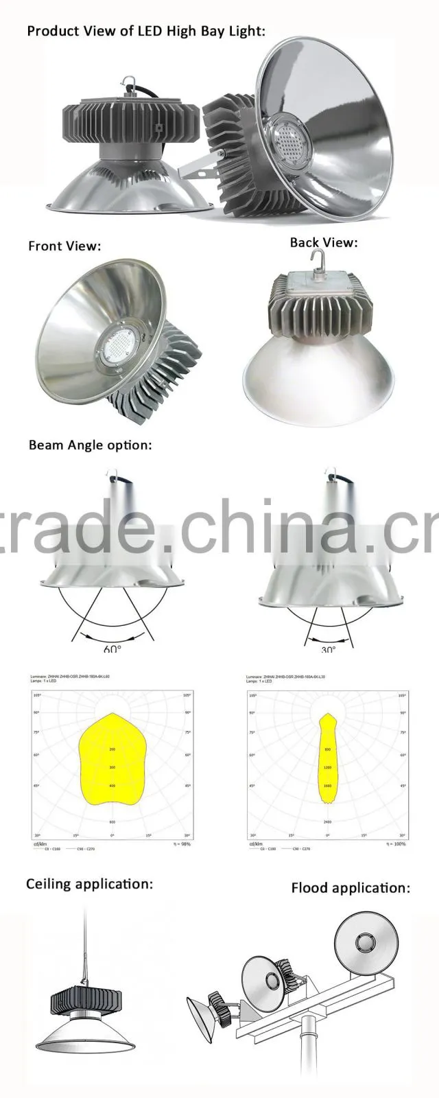 2015 Factory price 5 years warranty led high bay light 120w