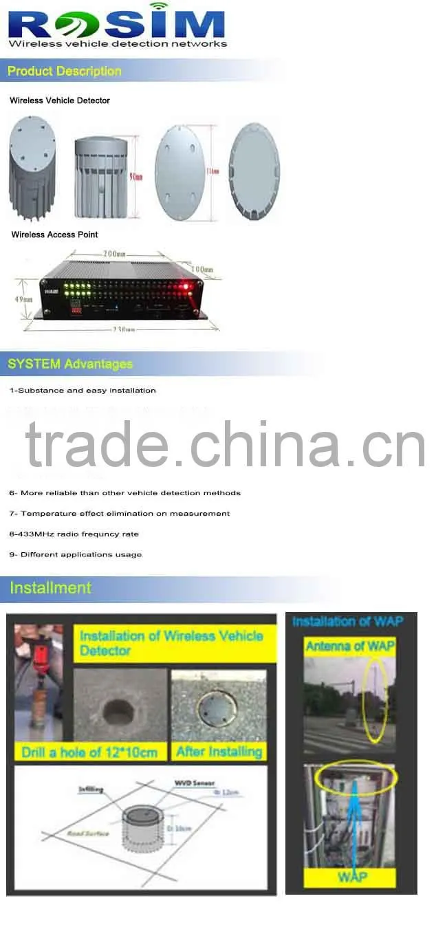 2014 new generation of wireless vehicle detector better than radar speed sensor in traffic violation system