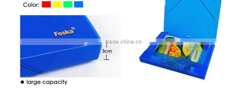 A4 Transparent Color File Folder Pocket