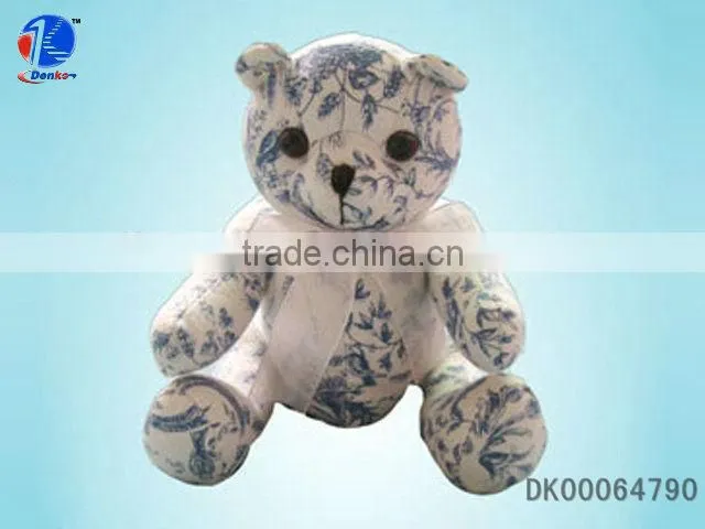 9" Printed Fabric Craft Stuffed Toy Animal Rabbit PP Cotton Filled