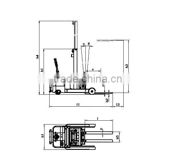 1.2T 4.5m passed CE AC battery powered standing new material handling full electric reach stacker for sale