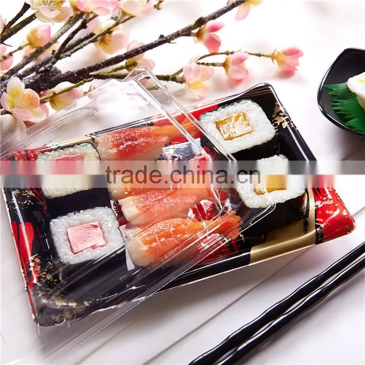 SM1-1205RD custom disposable plastic food packaging containers with OPS cover