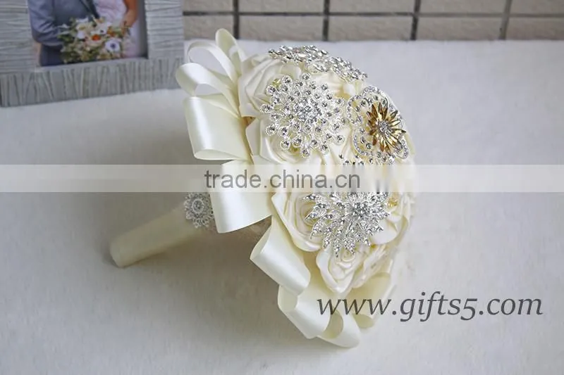 Custom Stunning Immortal Ribbon Rose Wedding Bouquets
