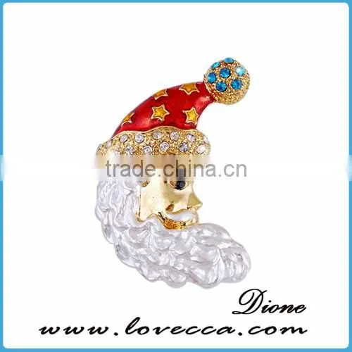 latest brooch design Custom Artificial Flowers Santa Claus Brooch Pin for Christmas