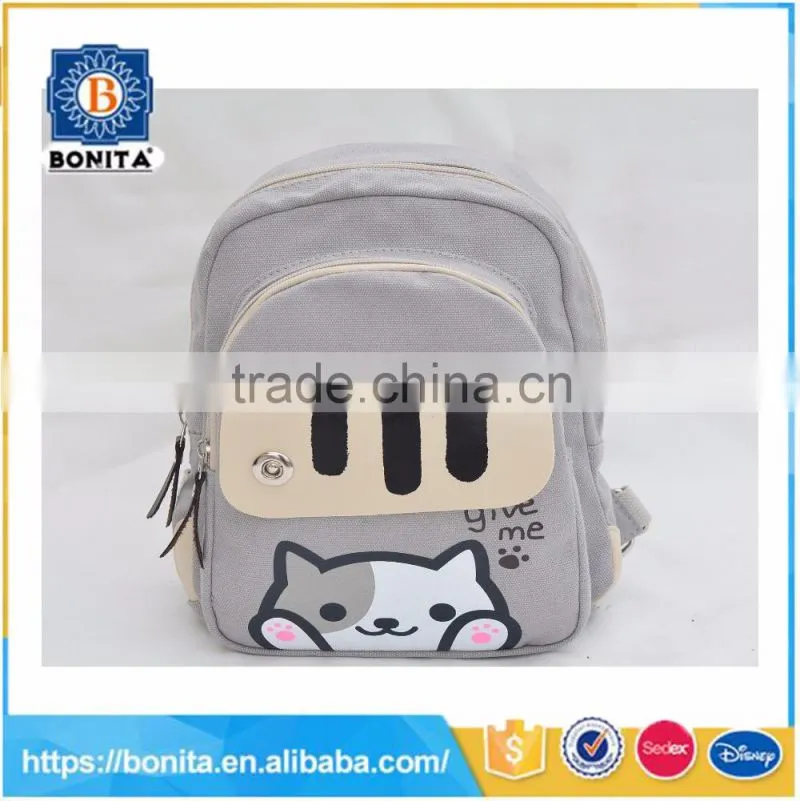 lovely backpack animation 600D kitten bag for kids