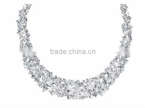 wedding style cubic zirconia bridal necklaces