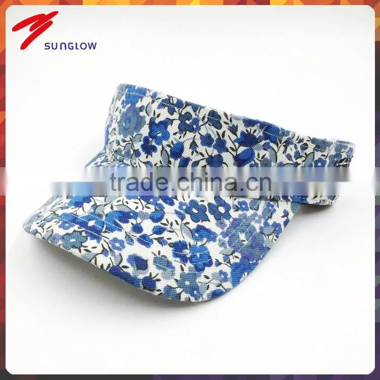 Wholesale fashion lady all over print sun visor hat