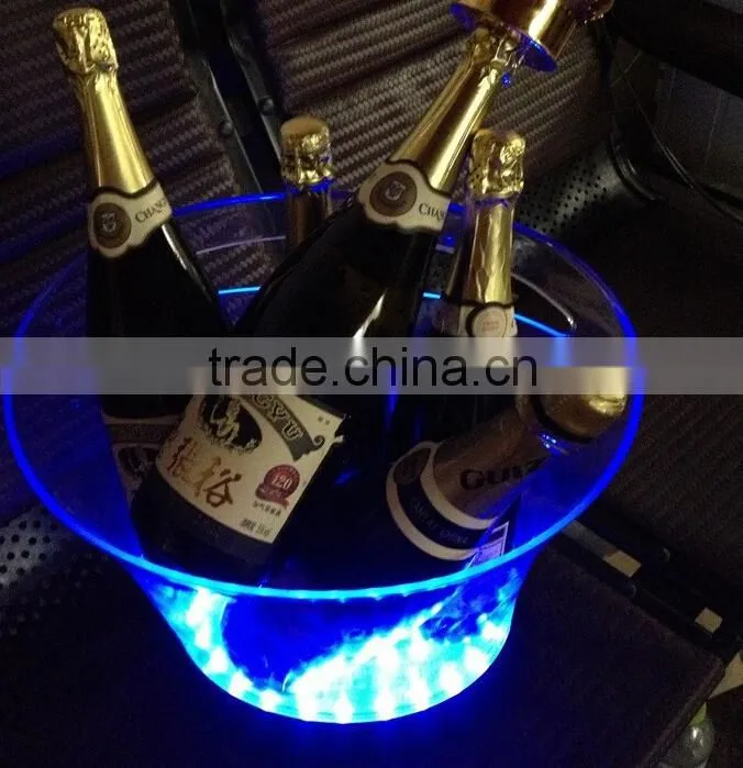New led plastic acrylic champagne ice bucket for party