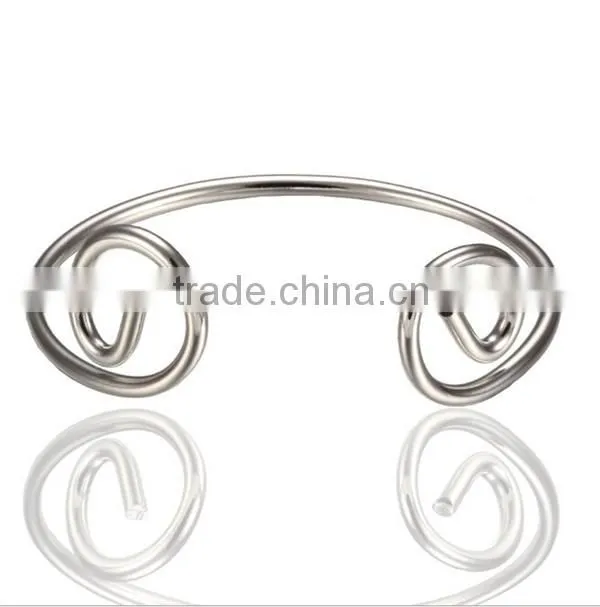 Wholesale Unisex Magnetic Rose Gold Open Bangle Jewelry Straitjacket Bracelet for Women