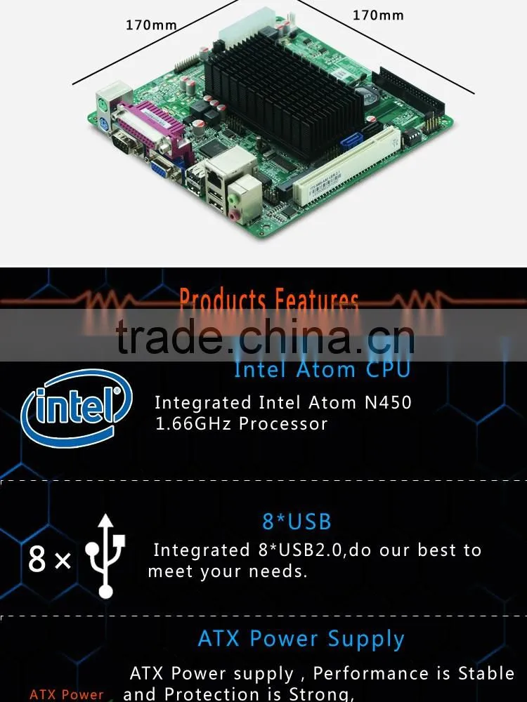Fanless Intel Mini itx Motherboard atom thin client motherboard with 1* SIM card socket
