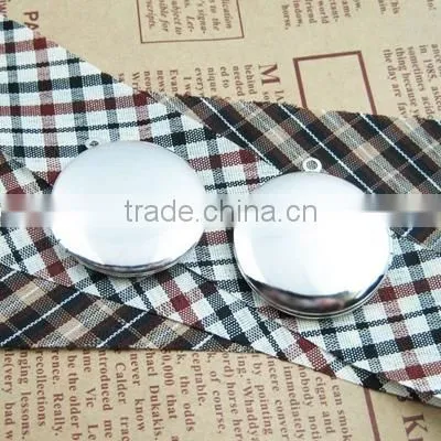 33mm silver plated brass round blank photo locket pendant charm DIY jewelry supplies 1112003