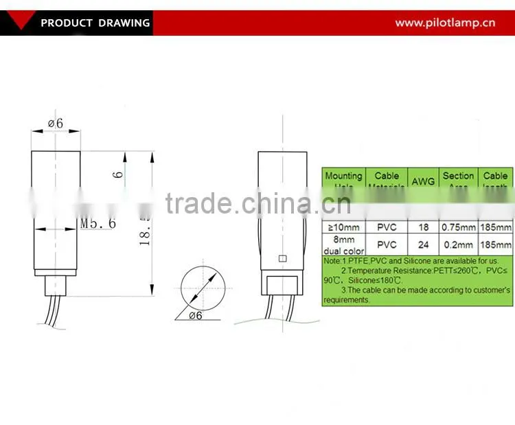 2015 FILN plastic high light 6mm 380v neon led mi-bulb led truck signal light