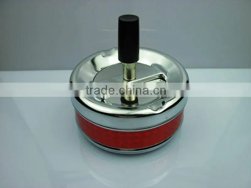 crystal rhinestone metal round ashtray
