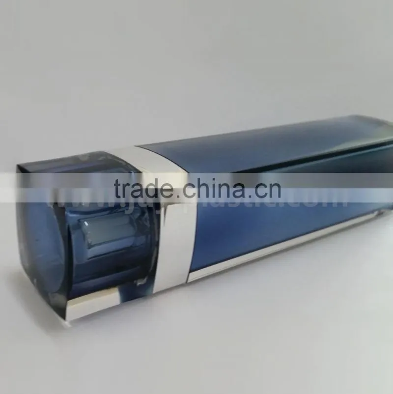 Acrylic lotion bottle; white cosmetic bottle ;cone plastic bottle cosmetic packaging