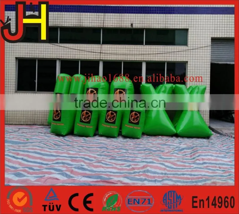 Customized A Set Green Inflatable Paintball Bunkers