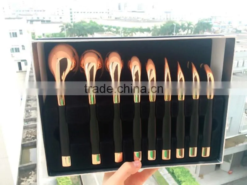 Hot Sales 9Pcs Golf Oval Makeup Brushes Mini Golf Brush Professional Cosmetic Brush