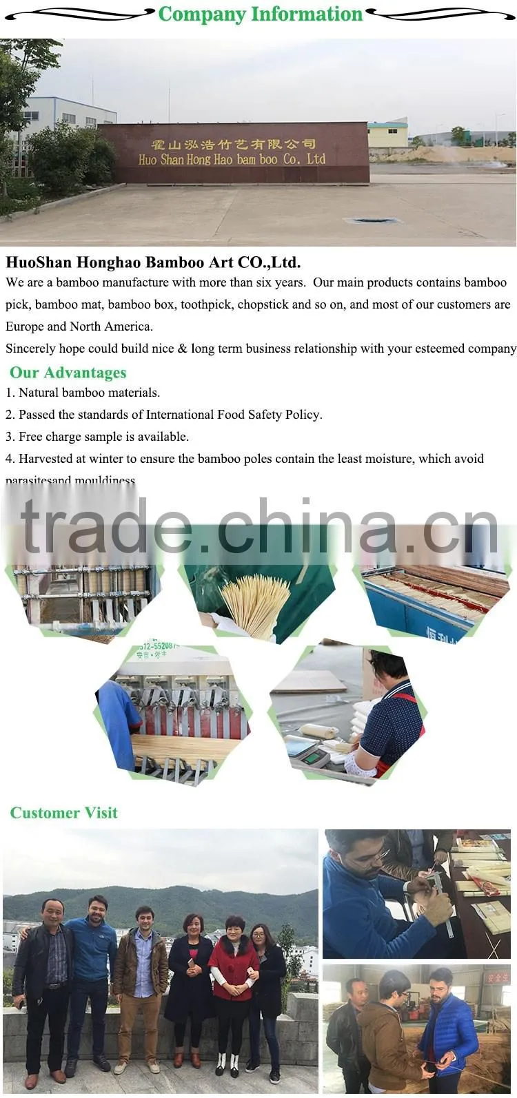 Safe long burning time bamboo charcoal