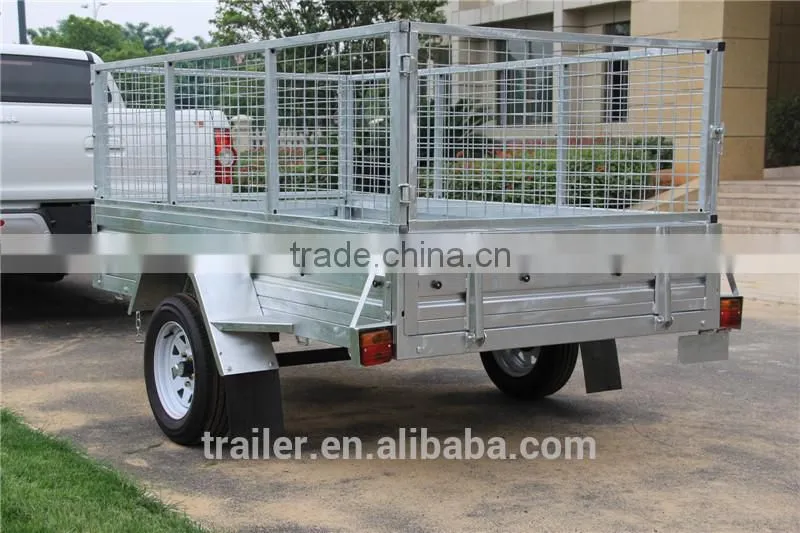 2016 Top 1 Hot Sale !!!!7x4ft Hot Dipped Galvanized Aluminium Ramp Caged Box Trailer