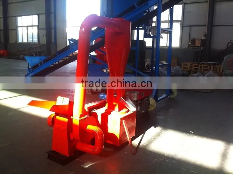 make your own pellets use diesel motor drived combind pellet mill with crusher