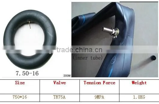 vietnam tyre tube wholesale bicycle inner tube 7.50-16