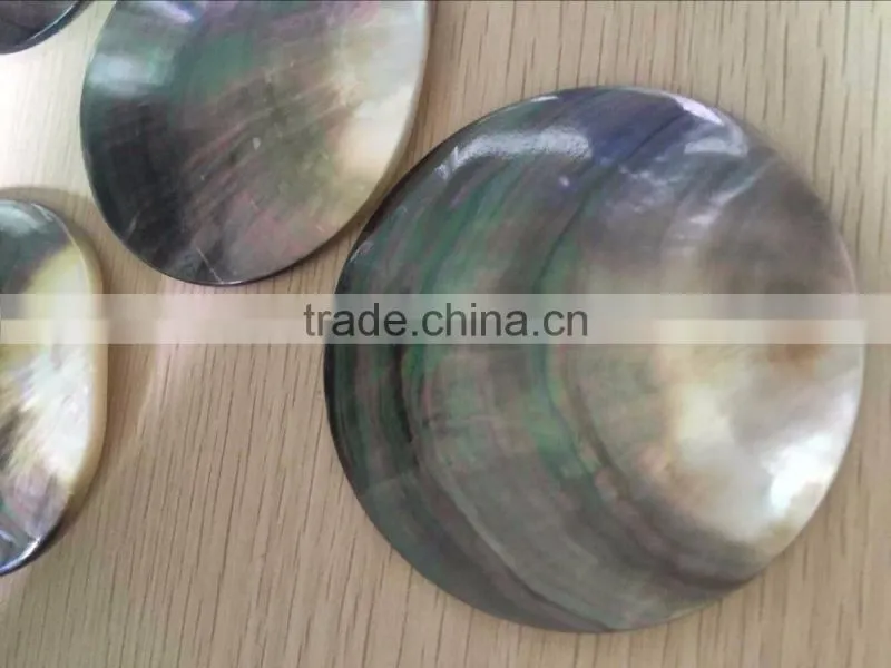 polished black lip mother of pearl shell disc