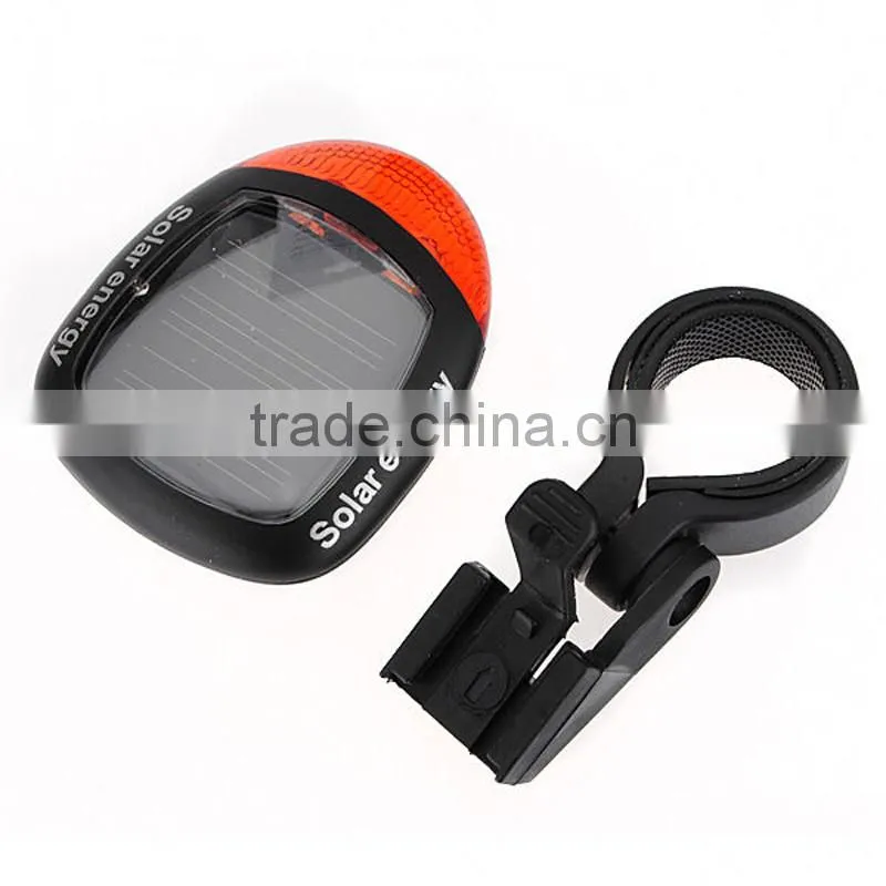 Solar Power LED Bike Bicycle Rear Tail Light Lamp Red Lighting Adjustable Clamp