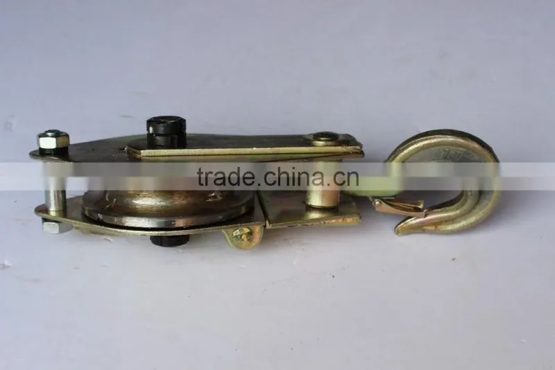 1Ton hoisting tackle and rope pulley block with aluminous alloy and nylon sheave