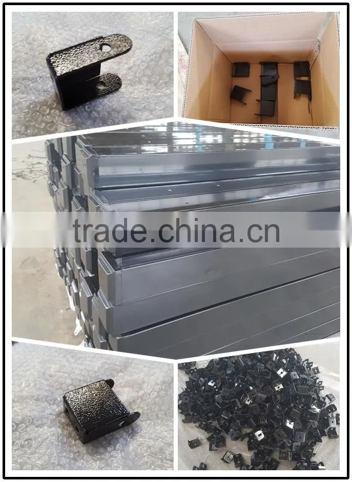 Hot galvanized powder coated black security tubular steel picket fence panels hebei factory