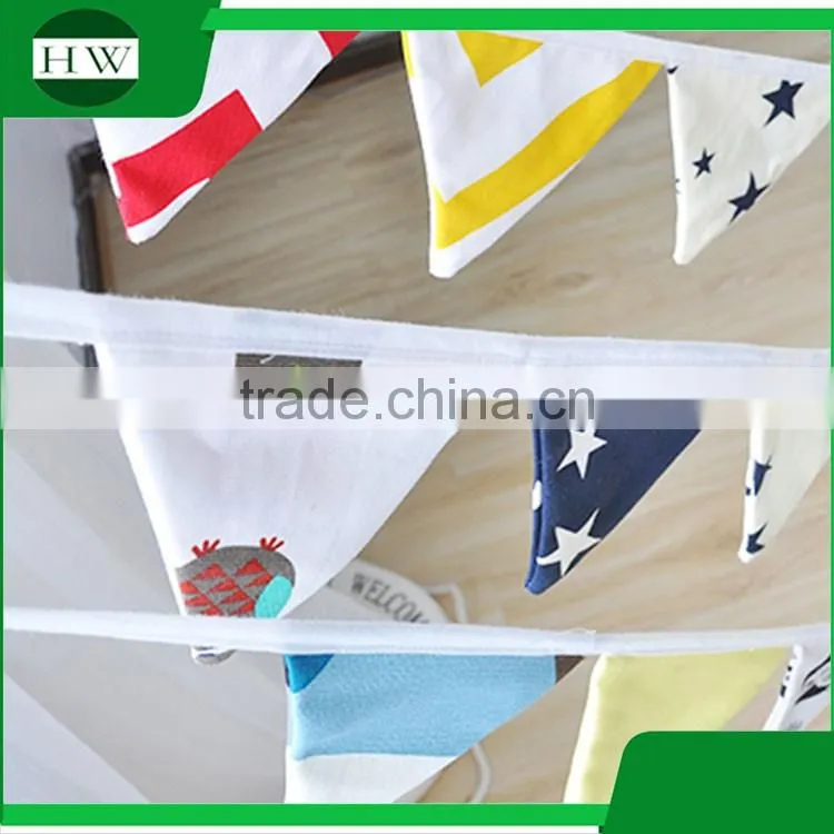 Promotional Christmas gift handmade Wedding Birthday Party Decoration baby fabric bunting flag banner