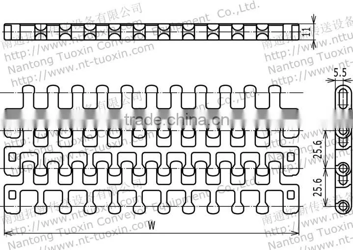 M2540 Radius Flush Grid Plastic Modular Conveyor Belt for Beverage