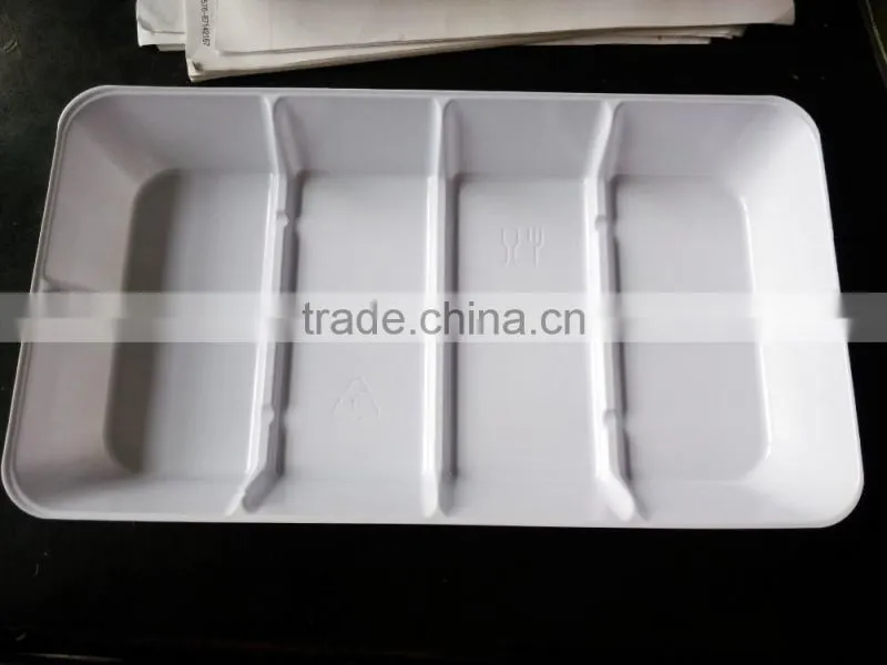White PS plastic tray for different food packaging