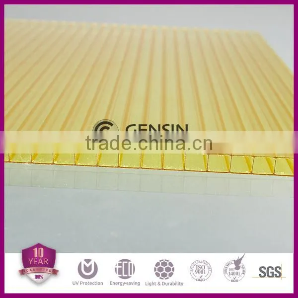 4mm/6mm Translucent Double Skin Polycarbonate Hollow Sheet 100% Makrolon PC Resin UV Protector 2100mm x 5800mm/6000mm/11800mm