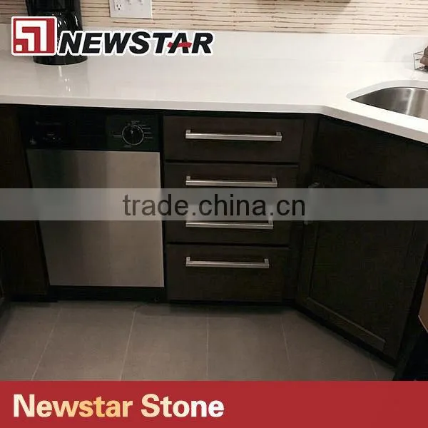 Newstar pure white quartz stone slabs countertops