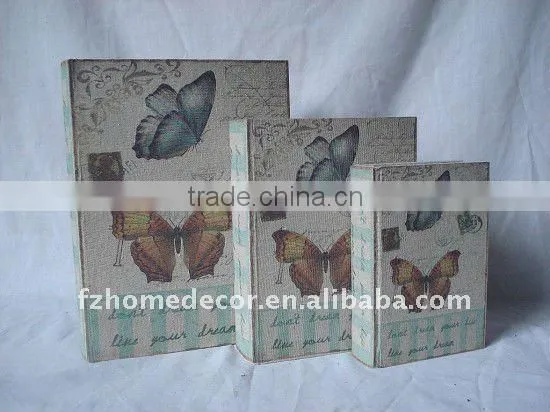 wooden boxes gift set covered with canvas printing