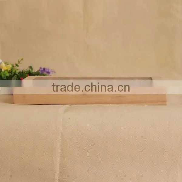 Exquisite Transparent Cover Wooden Cosmetics Storage Box, Square Wood Lattice Packaging Box