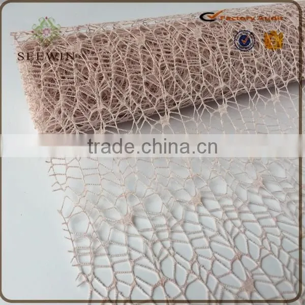 2016 Flower Wrap Metallic Mesh 100% Polyester Fabric