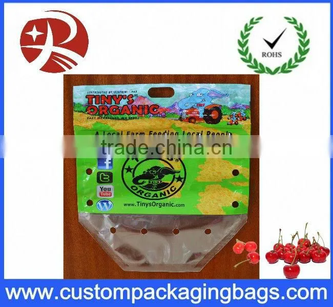Bottom Gusset Fruit Packaging Bags Zipper Close Custom Made for Farm