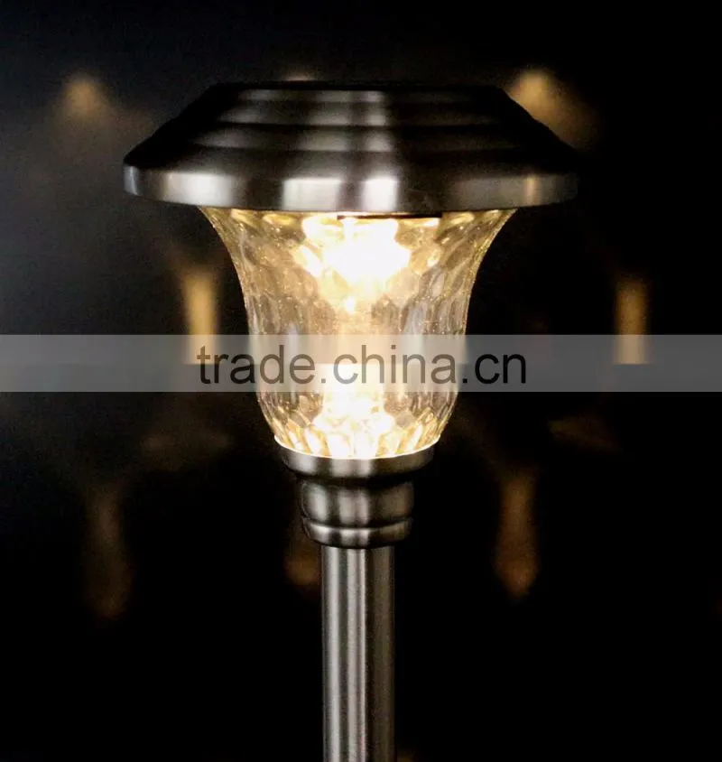 9pk Stainless Steel Solar Path Light Outdoor LED Landscape Lawn Garden Lamp - 158 mm