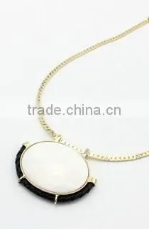 14K gold round druzy necklace gemstone pendant necklace