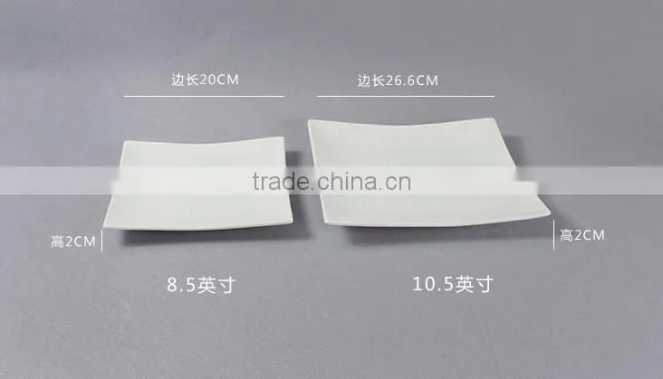 Customized white ceramic dessert plates