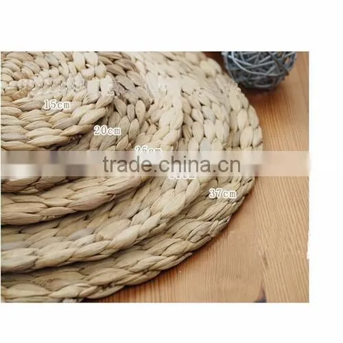 Round Natual Straw Weave Water Hyacinth Dinner Pad Mat Placemat Tablemat for wedding