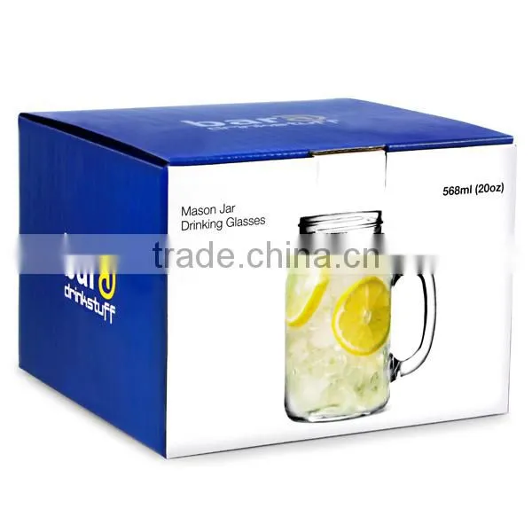 China Factory Mason Ice Cream Jar Glasses 20oz 568ml