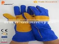 DDSAFETY Grey Welder Glove Western Safety Gloves Cheap Wholesale Cow Split Leather Gloves