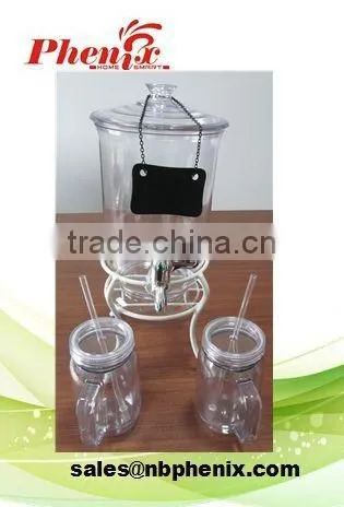 Hot selling transparent Beverage Dispenser Set