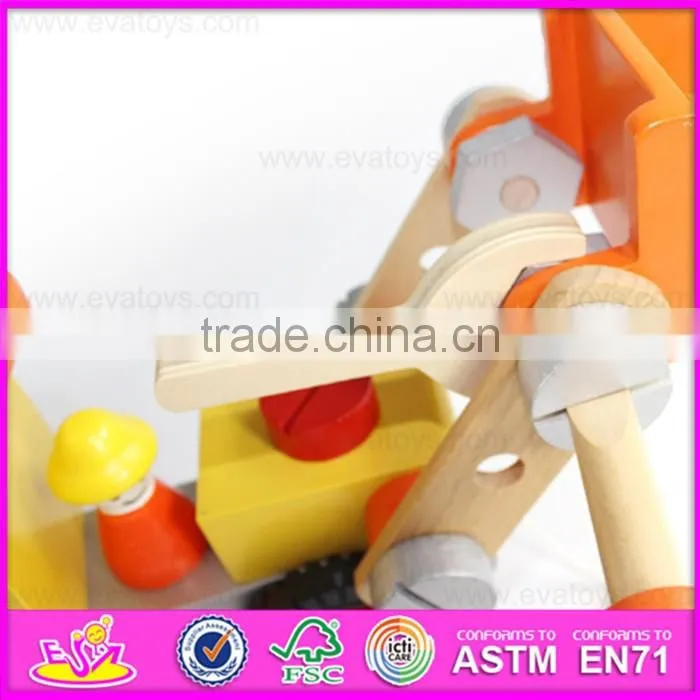 2016 new design kids diy changeable wooden nut toy W03C023