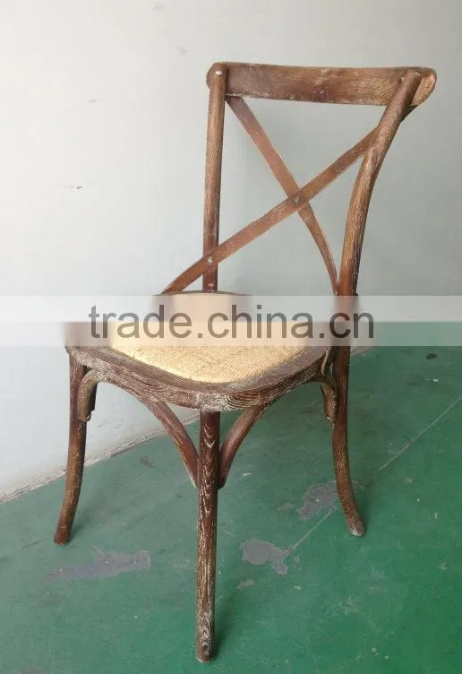 wooden cross backrest chair design for restaurant