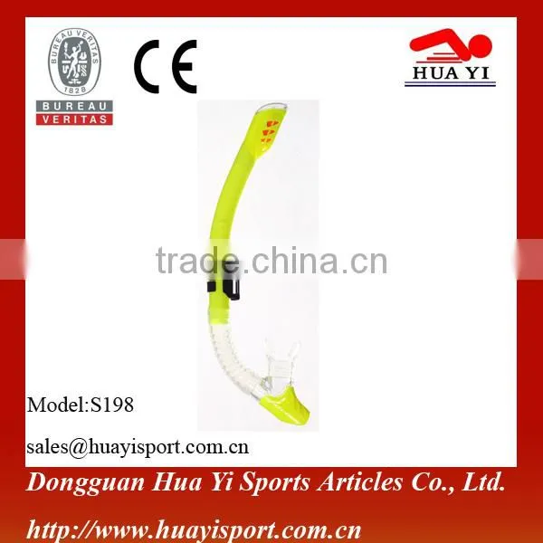 New design silicone dry top diving snorkel China breath snorkel