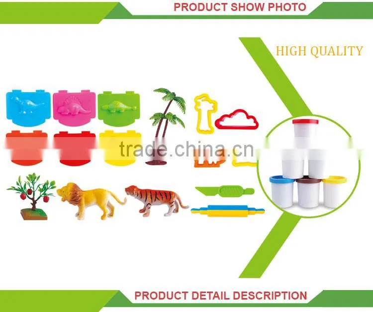 Latest children diy intelligent color clay play wholesale dinosaur toys